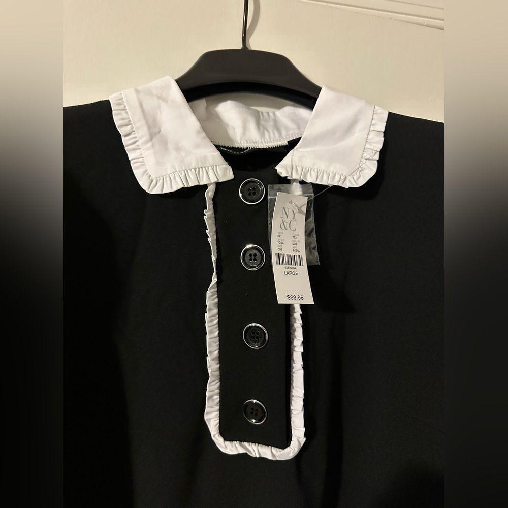 Black & White Mid Sleeve Dress